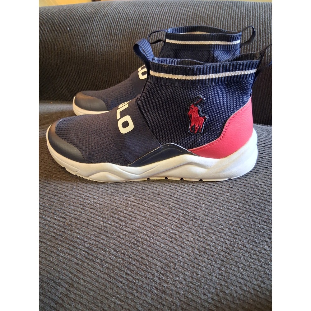 Polo Ralph Lauren Channing Bootie Men's 7 Blue Red Slip On Boots